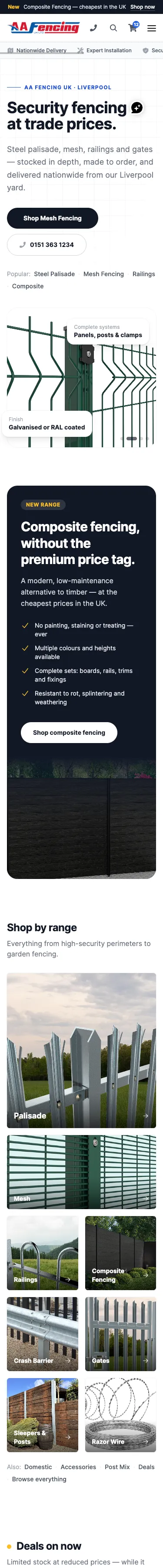 AA Fencing UK on mobile